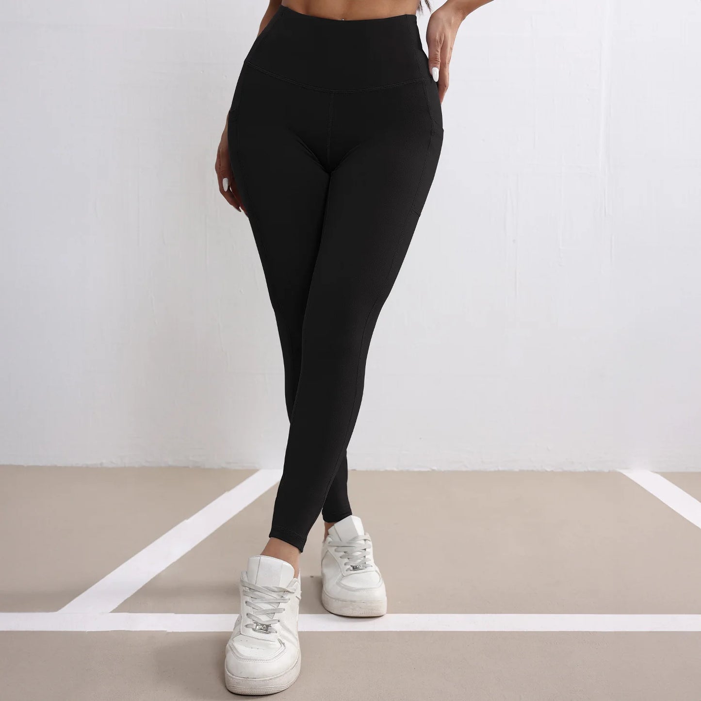 Women Fitness Lenggings With Side pockets Female Full Length Leggings Running Pants Comfortable High Waist Yoga Pants