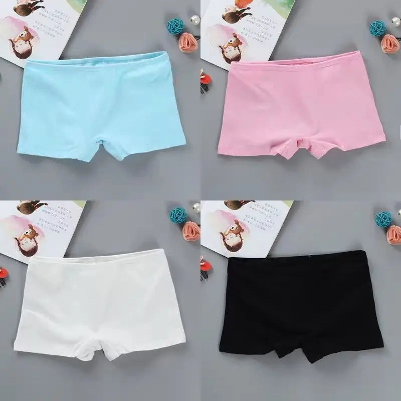 3 piezas de ropa interior para chica de secundaria, pantalones Boxer, pantalones de algodón puro, Color sólido, ropa interior transpirable para estudiantes de 8 a 14 años