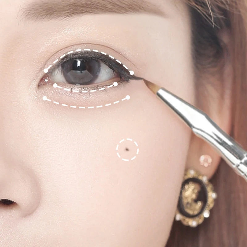 7 Pcs Professional Eye Makeup Brush Set, Bent Angled Eyeliner & Concealer Brush, Under Eye Aegyo Sal Tear Trough Shadow Tool