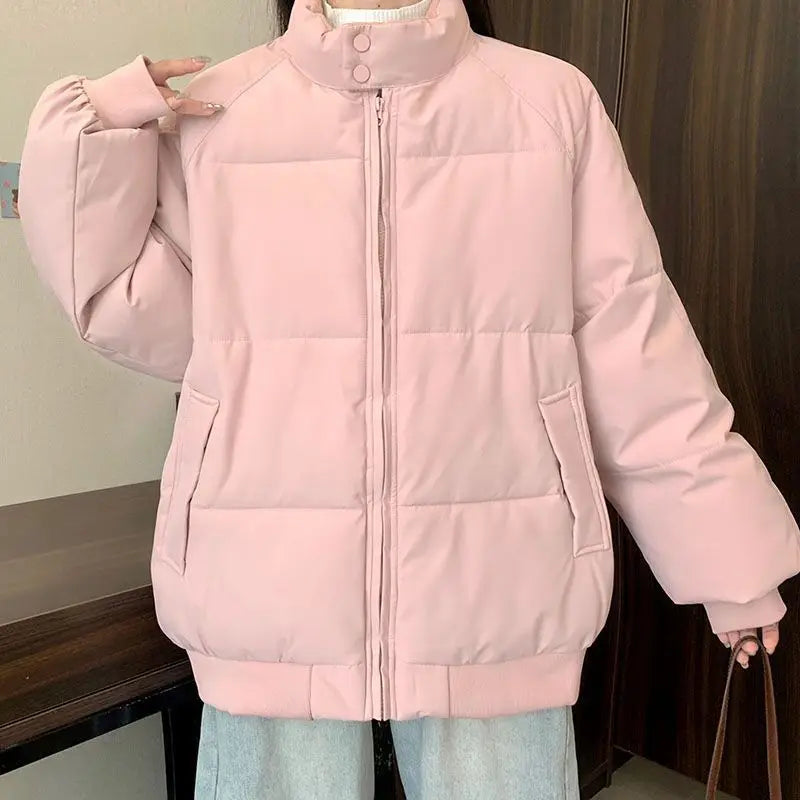 Down Cotton Jacket for Girls Winter Clothes 2025 New Loose Thickened Cotton Jacket Warm Cotton Jacket