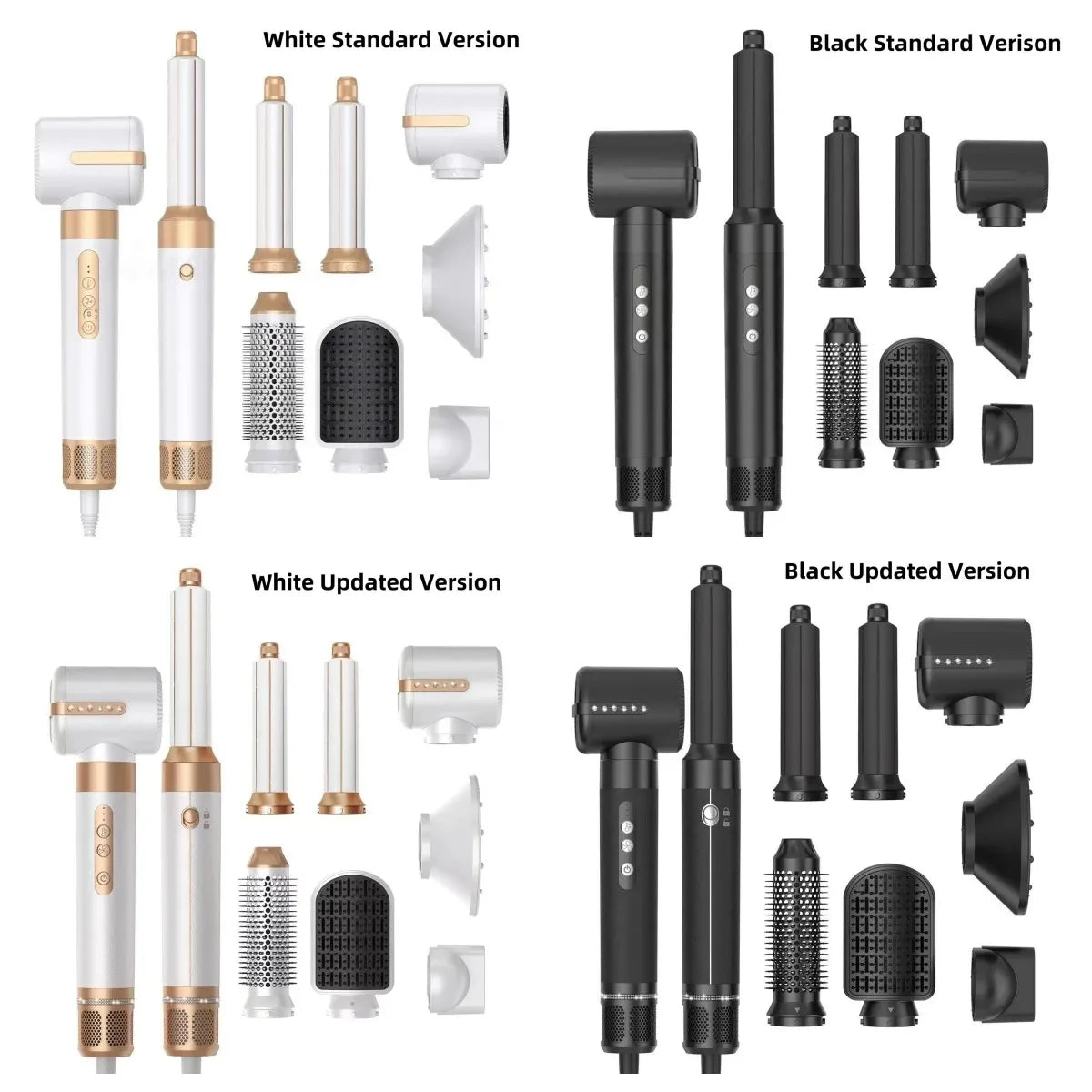 7 In 1 Hair Dryer Brush Brushless High Speed Hair Dryer with Diffuser Ionic Blow Dryer Hot Air Styling Comb Auto Hair Curler