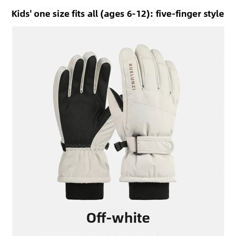 Kids Winter Ski Gloves Waterproof Thermal Snow Gloves for Boys Girls Outdoor Cold Weather Mittens for Cycling Riding and Sports