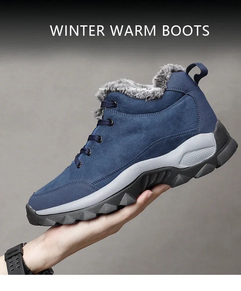 Men Winter Snow Boots with Fur Outdoor Sneakers Men Shoes 2023 New Male Warm Footwear Ankle Boots for Men Botines Botas Hombre