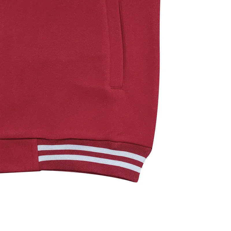 Men's baseball jacket autumn and winter fleece American solid color loose casual stand-up collar single-breasted flight jacket