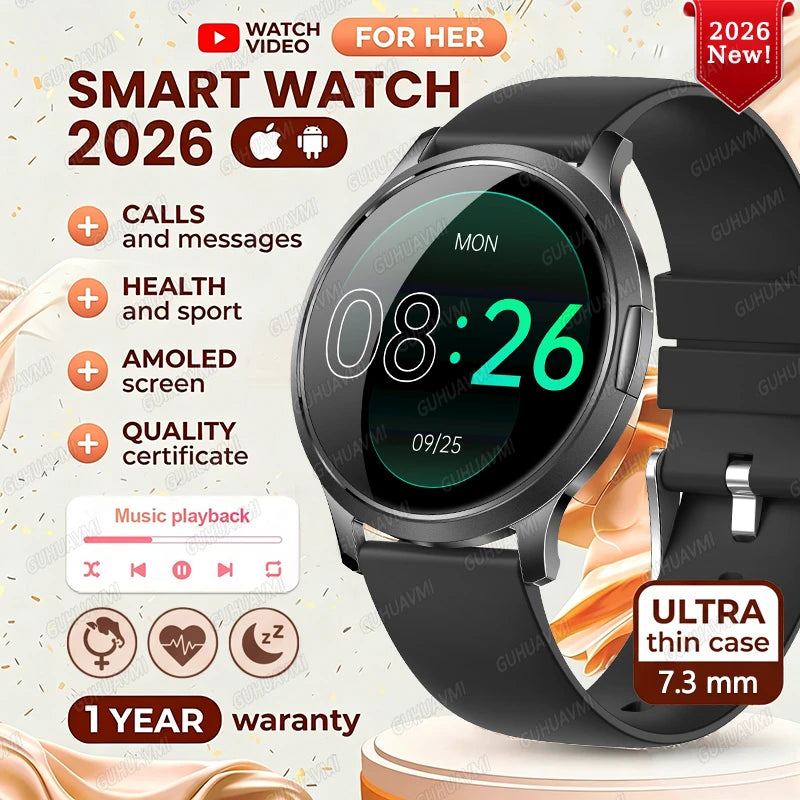 202 6New Smart Watch For Women 466*466 AMOLED Display Voice Call Sport Fitness Health Watches DIY Custom Dial Smartwatch Ladies