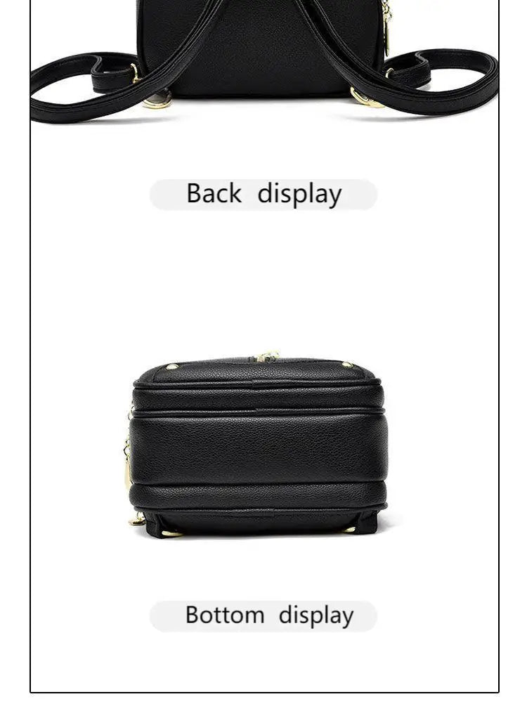 Women's Small Backpack, Light and Multifunctional, High Quality PU Handbag, One Shoulder Sling Student Handbag, Four Seasons