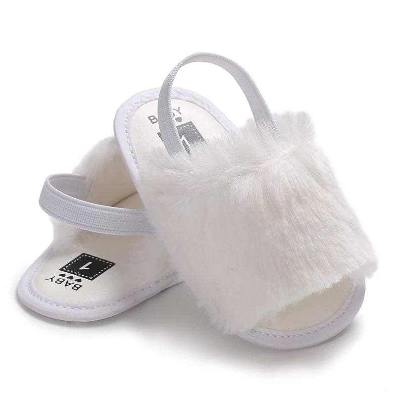 NewBorn Girls Summer Fashion Sandals Comfortable Soft Soled Walking Shoes White Shower Shoes