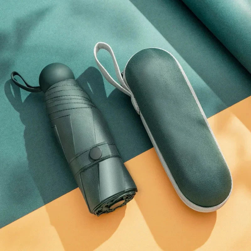 Ultralight And Compact Portable Capsule Umbrella UV Protection Umbrella Mini Five-fold Umbrella