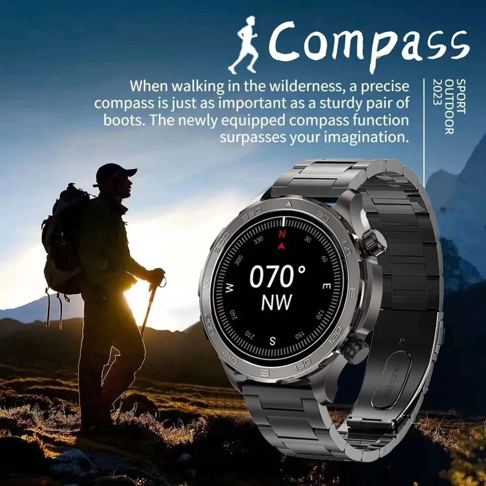 2024 New For Huawei Xiaomi GPS Sports Smartwatch Men NFC Compass Fitness Tracker IP68 Waterproof Bluetooth Call Smartwatch Man