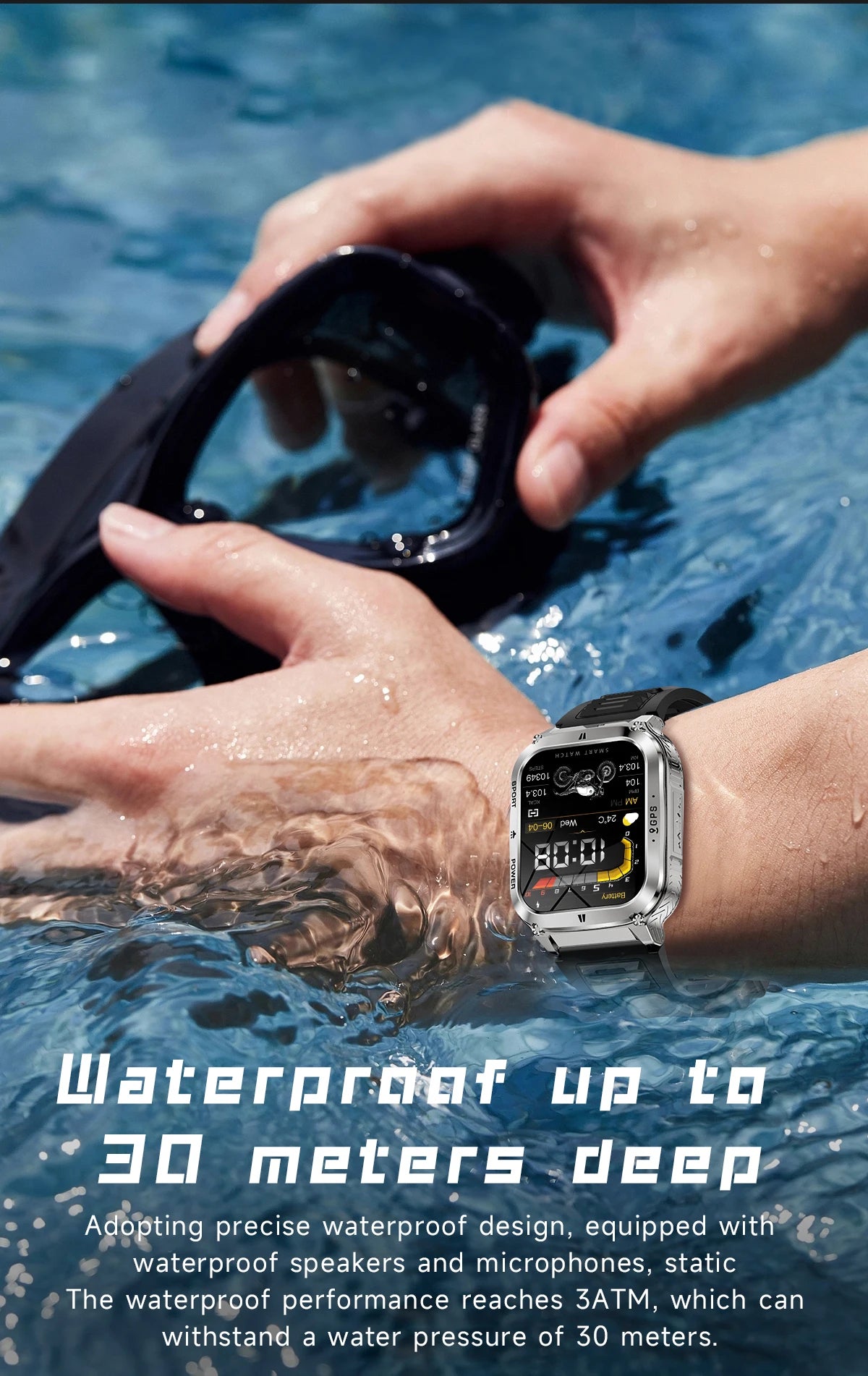 Smart Watch Men Women 1.83" AMOLED Screen 1000mAh Bluetooth Call Sports Fitness Bracelet IP68 Waterproof Smartwatch For Android
