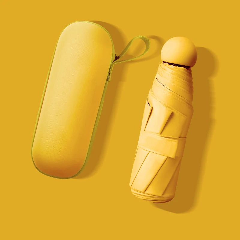 Ultralight And Compact Portable Capsule Umbrella UV Protection Umbrella Mini Five-fold Umbrella