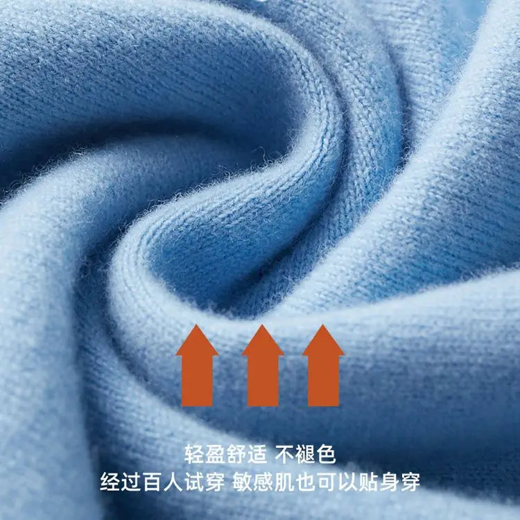 Cashmere Cotton Blend Classic V-neck Knitted Sweater Men Pullover 2024 Autumn Winter Soft Warm Business Casual Jumper pull homme
