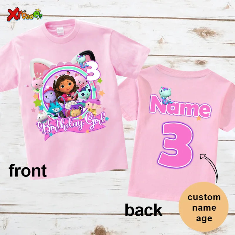 birthday girl t shirt for Kids Princess Shirt Custom Name Shirt Toddler Baby Gift 4 age Birthday Shirt Teen Girl Clothes 6 Years