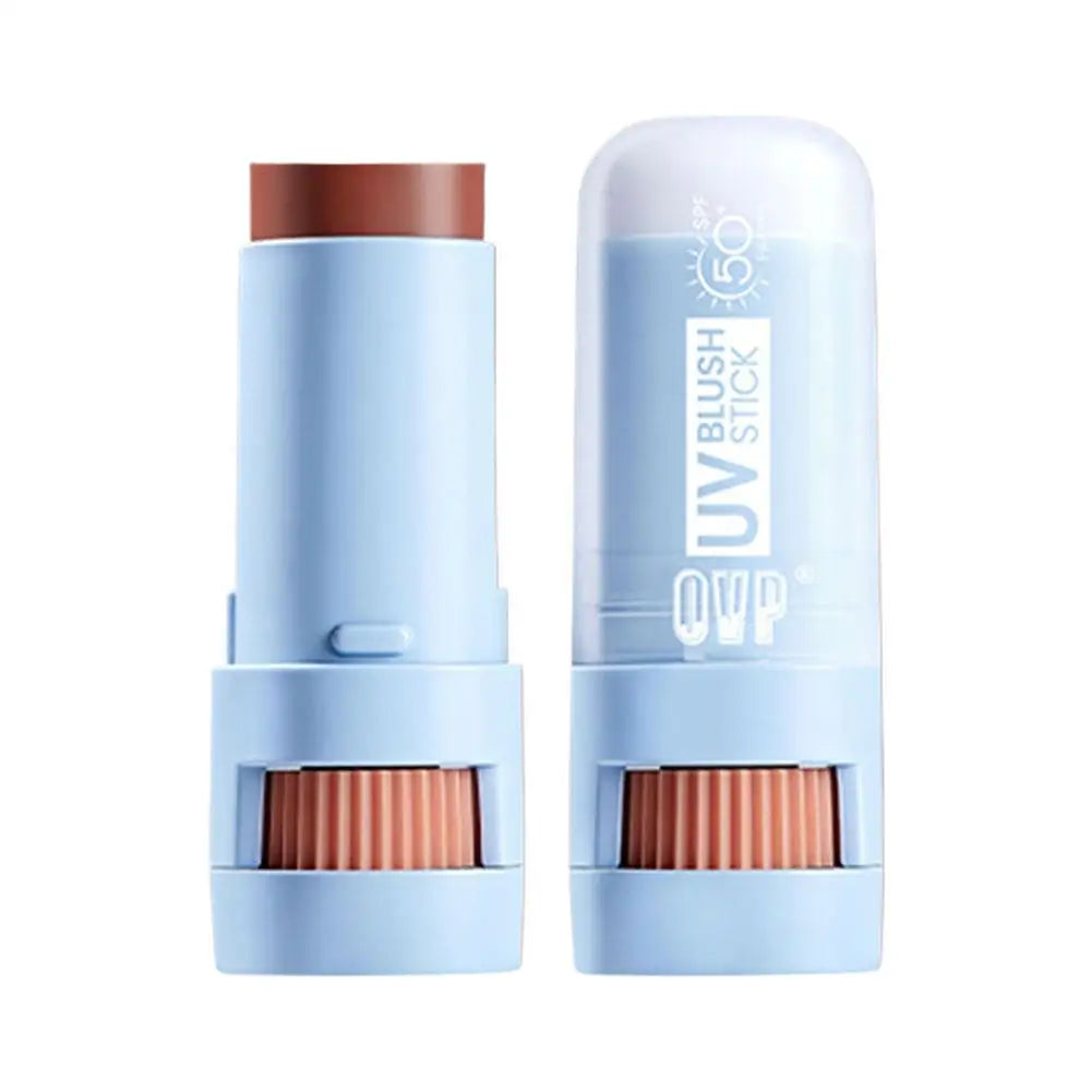 Matte Blush Stick with Natural Satin Finish Offers 5 Color Shades Moderate Coverage Long-lasting Nourishing Skin Care Makeup