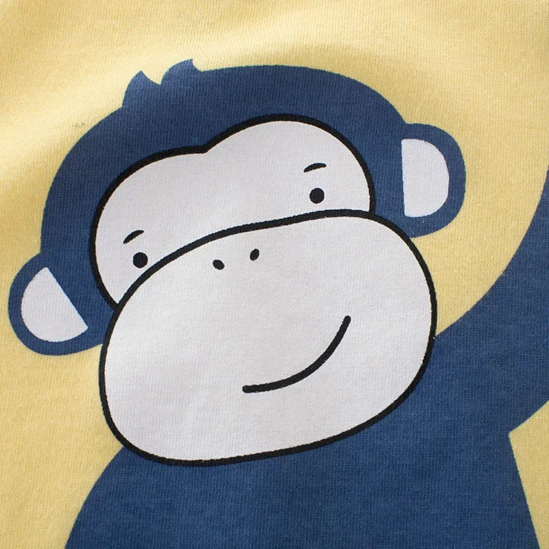 Camiseta de elefante de dibujos animados de verano para niños y niñas, camisetas de manga corta con cuello redondo de animales, ropa para niños, camisetas de algodón para niños pequeños