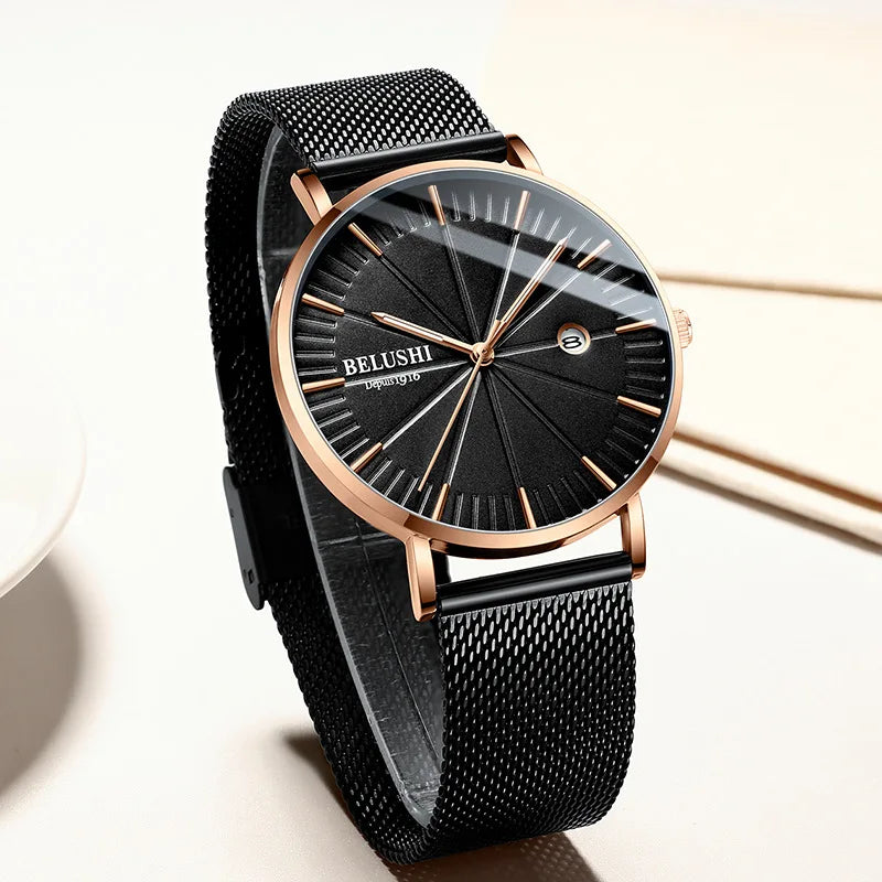 Top Fashion Waterproof Quartz Watch Student Steel strap Man Watch Mens Watch Fashion Trend Men's Wristwatch reloj hombre