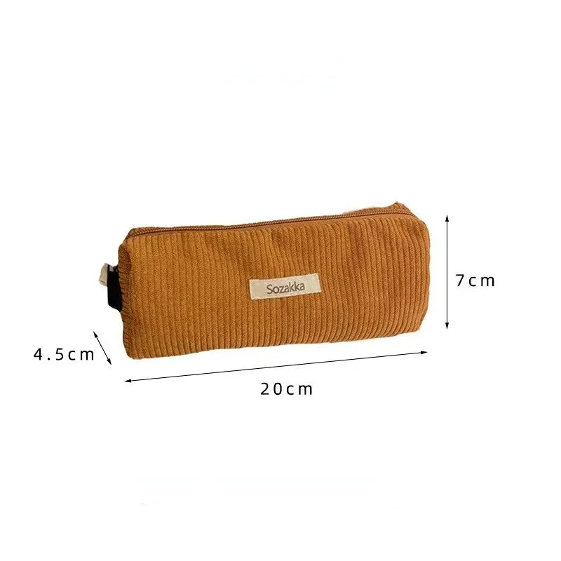 Soft Large Cosmetic Bags Women Neceser Makeup Toiletry Bag Fashion Travel Make Up Bag Corduroy Brush Pencil Organizer Case