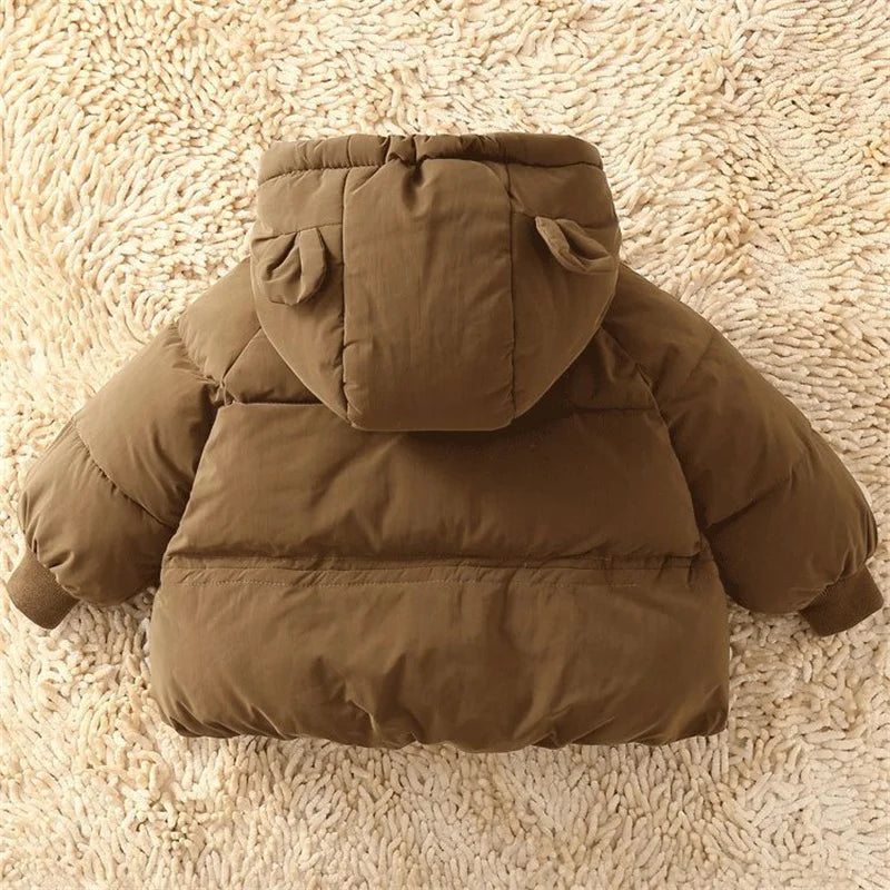 Kids Winter Down Jacket New Snow Wear Coats Thicken Warm Girls Boys' Cotton Clothes Chidlren Hooded Parkas 1-6 Years
