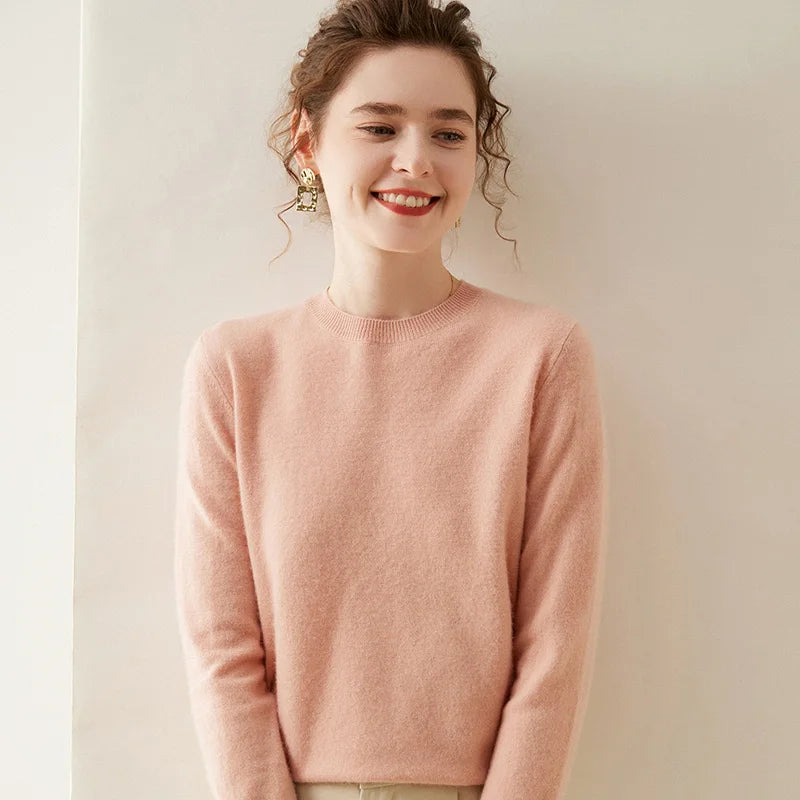 WinvyNee Cashmere Women Sweater Long Sleeve O neck Merino Wool Jumper Solid Knitwear Casual Pullover Tops Jumper Autumn A1054001