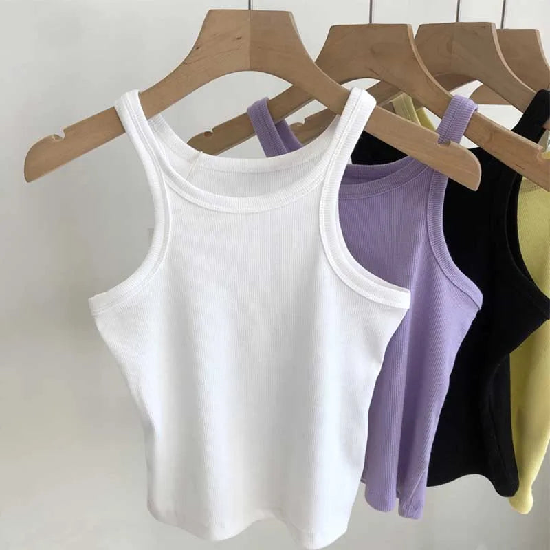 2025 Women Tank Tops Sexy Cropped Top Female Women Summer Camisole Camis Black White Sport Clothes For Women