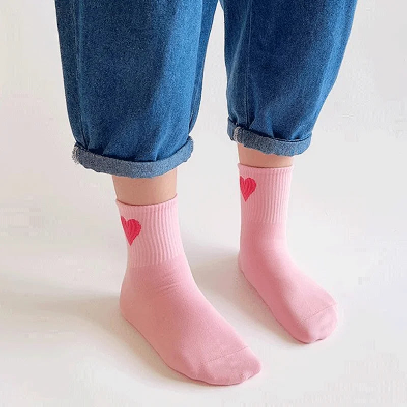 Girls Mid-Calf Socks 1-14 Years Quick-Dry Polyester High Elasticity Anti-Wrinkle Athletic Non-Slip 5Pairs