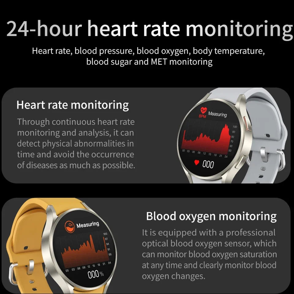 2024 Bluetooth Call Smart Watch Men Woman Heart Rate Custom Dials Sport Smarthwhatch Health Monitor Smartwatch For Android IOS