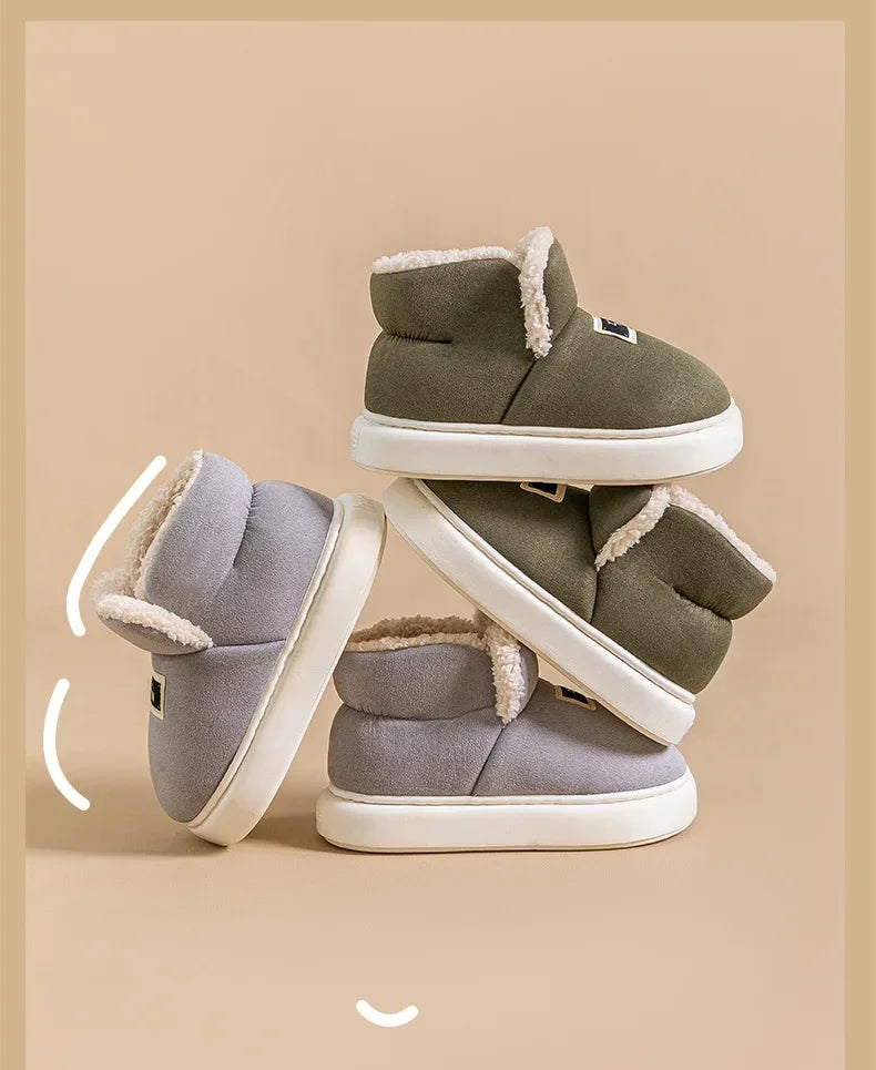 Fashion Winter Women Boots 2025 New Men Cotton Boots Outdoor Snow Boots for Female Soft Sole House Shoes Non-Slips Shoes