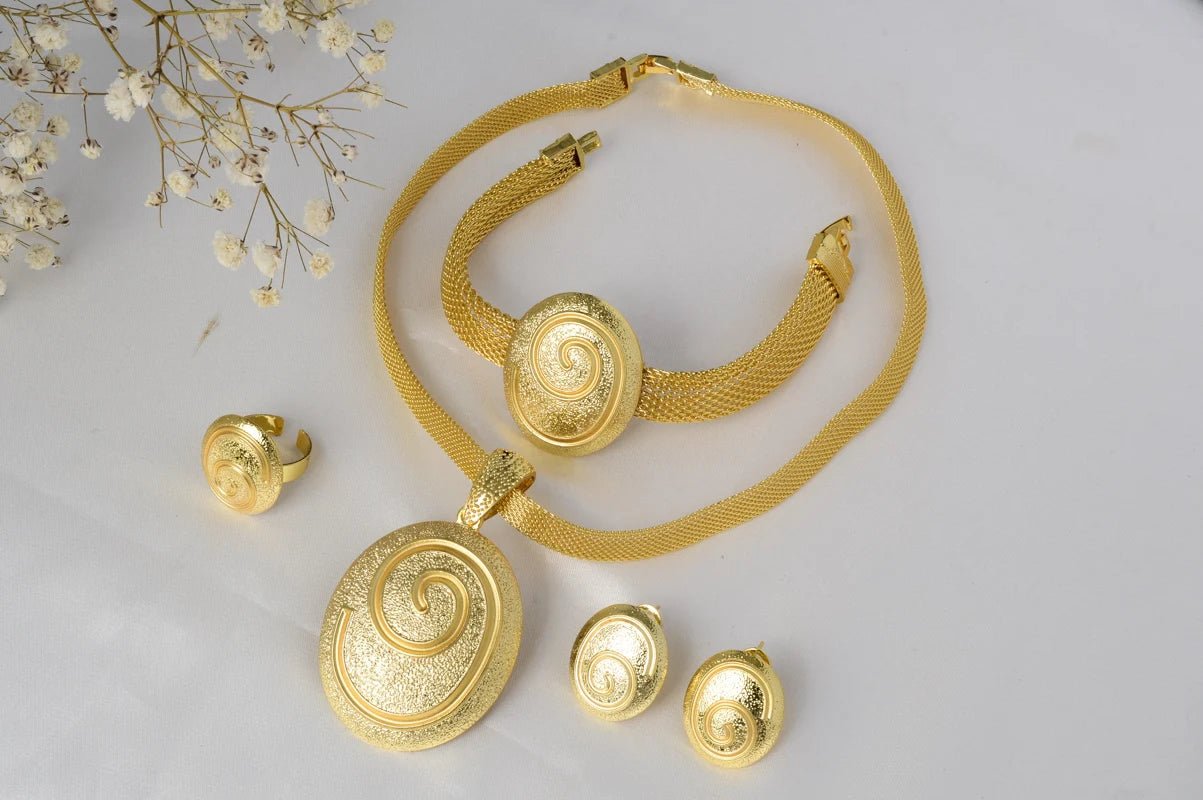 ZEADear Jewelry Sets Egg Shape Bridal Wedding Earrings Necklace Bracelet Ring Gold Plated Anniversary Jewellery Wholesale Gift