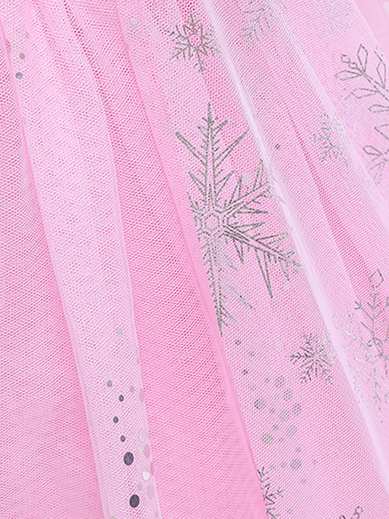 Girls pink sequined mesh princess dress, mesh short sleeves, with cape, suitable for party, dance, performance, carnival dress