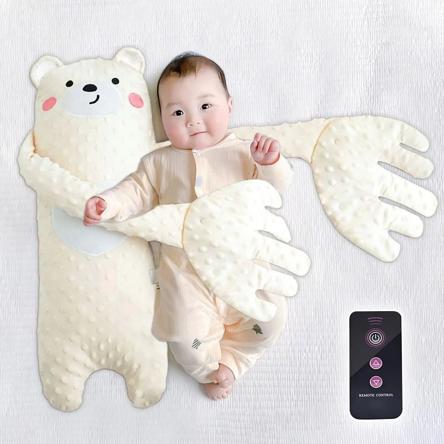 Baby Sleeping Patting Pillow with Soothing Palm Remote Control Electric Baby Hand Pillow Soothing Doll Palm Patting for Toddler