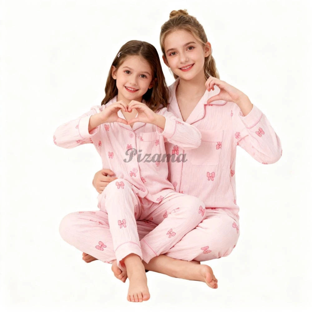 Spring Autumn Winter Teen Girls Pajamas Sets Children 2 Piece Full Sleeve Loungewear Kids Pyjamas Button Down Pijama Teen Niña