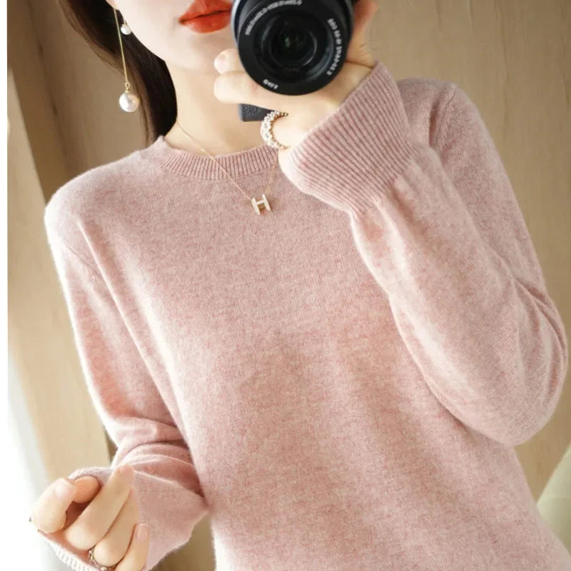 Women Sweater O-neck Autumn Winter Basic Pullover Warm Casual Pulls Jumpers Korean Fashion Spring Knitwear Bottoming Shirt 2025