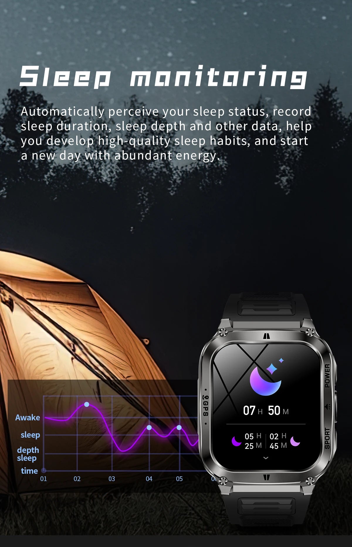 Smart Watch Men Women 1.83" AMOLED Screen 1000mAh Bluetooth Call Sports Fitness Bracelet IP68 Waterproof Smartwatch For Android