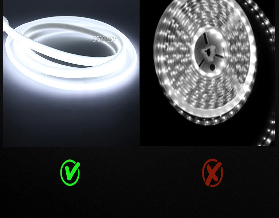 COB LED Strip 360leds/M High Bright EU Plug 220V CRI RA90 Waterproof Outdoor Garden FOB LED Tape For Bedroom Kitchen Lighting