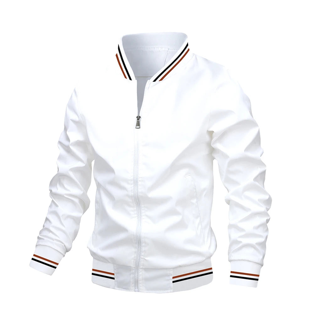 2026 Spring/Autumn New Men Fashion Casual Stand Up Collar Zipper Jacket Outdoor Leisure Sports Comfortable Simple Coat