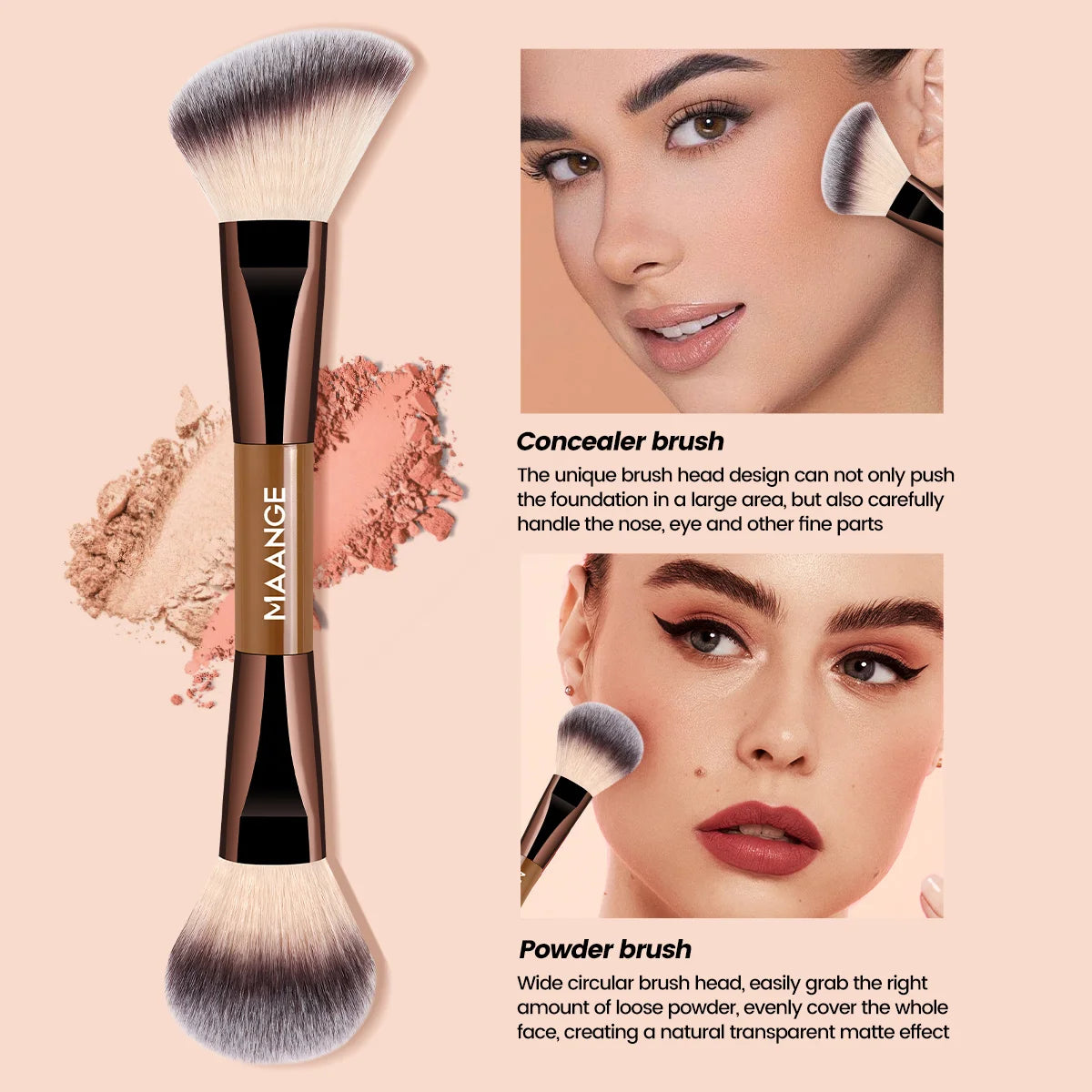 MAANGE 13pcs Makeup Brushes with Storage Bag Foundation Makeup Brush Powder Blusher Brush Eye Makeup Brush Kabuki Makeup Brushes