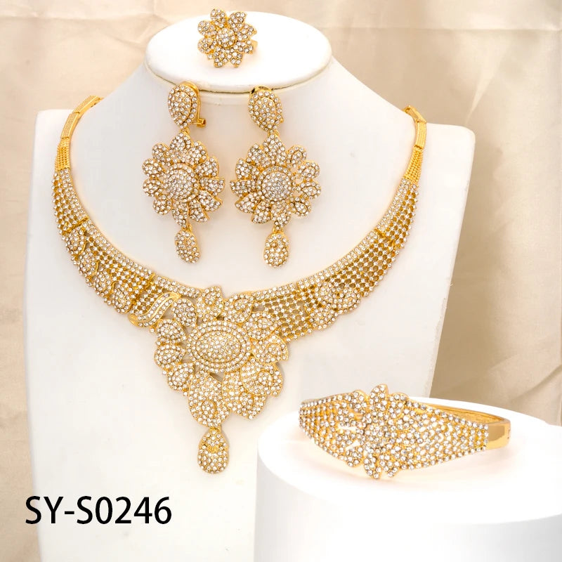 ZEADear Jewelry Sets Egg Shape Bridal Wedding Earrings Necklace Bracelet Ring Gold Plated Anniversary Jewellery Wholesale Gift
