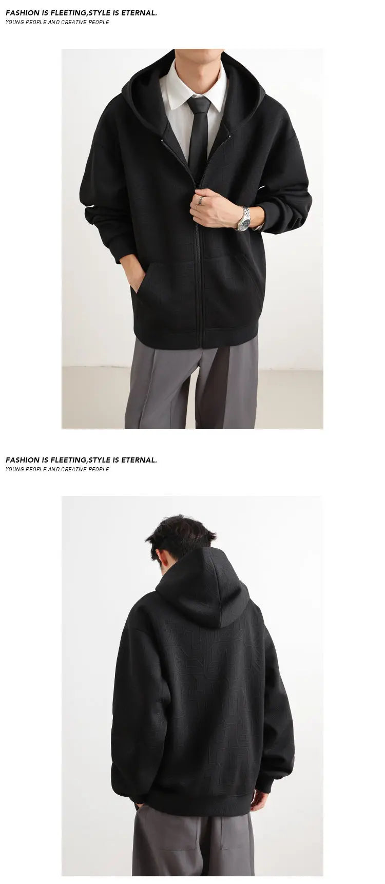 Jacket Mens 2025 Autumn New Hooded Jacket man Streetwear Trendy Outerwear Innovative Fabric Casual Coat Urban Style Lightweight