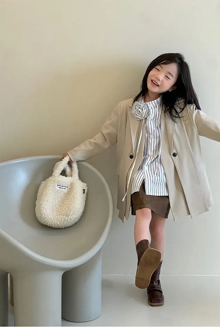 Girls Shirt Spring Autumn Long Sleeve Casual Daily Blouse for Kids Fashion Design Striped Flower Teen School Child Tops Clothes