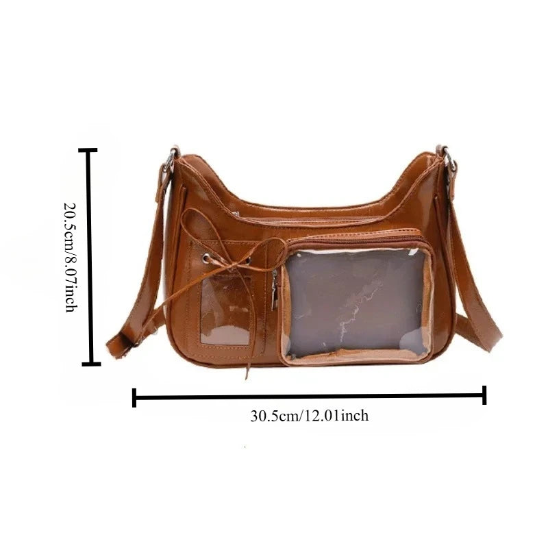 Y2k Harajuku Shoulder Bag Women Korean Transparent Bag School Crossbody Bag Female Japanese Designer Handbag Purse