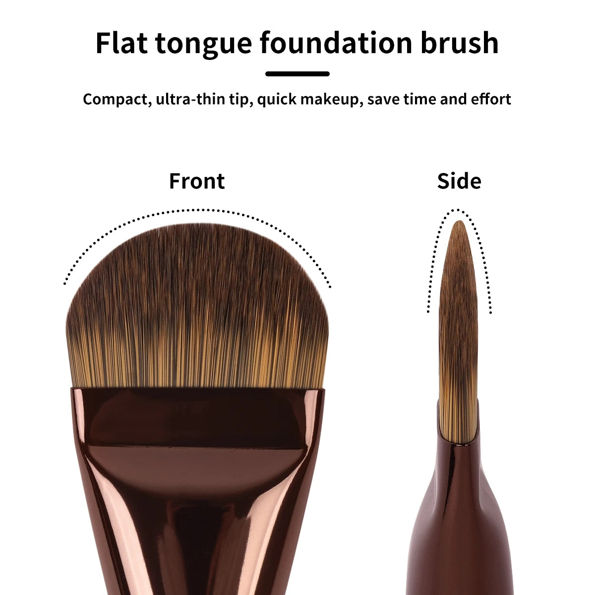 MAANGE 3pcs Makeup Brushes Aluminum Tube Makeup Brush Foundation Makeup Brush Thin Foundation Brush Kabuki Makeup Tools for Girl