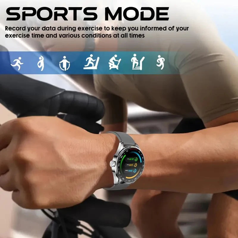 New TWS men's and women's watches, 2-in-1 smart watch, supports wireless calling, stylish round alloy case, intelligent sports f