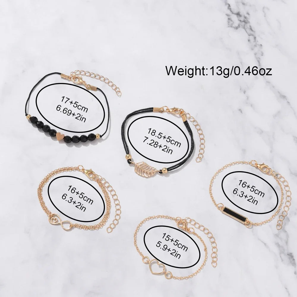 6PCS Set Watch for Women Luxury Leather Analog Ladies Quartz Wrist Watch Fashion Bracelet Watch Set Female Relogio Feminino Gift