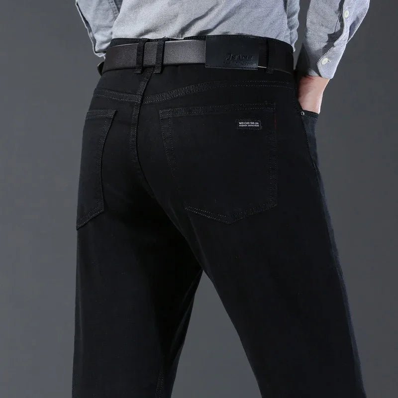 Men Classic Advanced Fashion Brand Jeans Jean Homme Man Soft Stretch Black Biker Masculino Denim Trousers Mens Pants Overalls