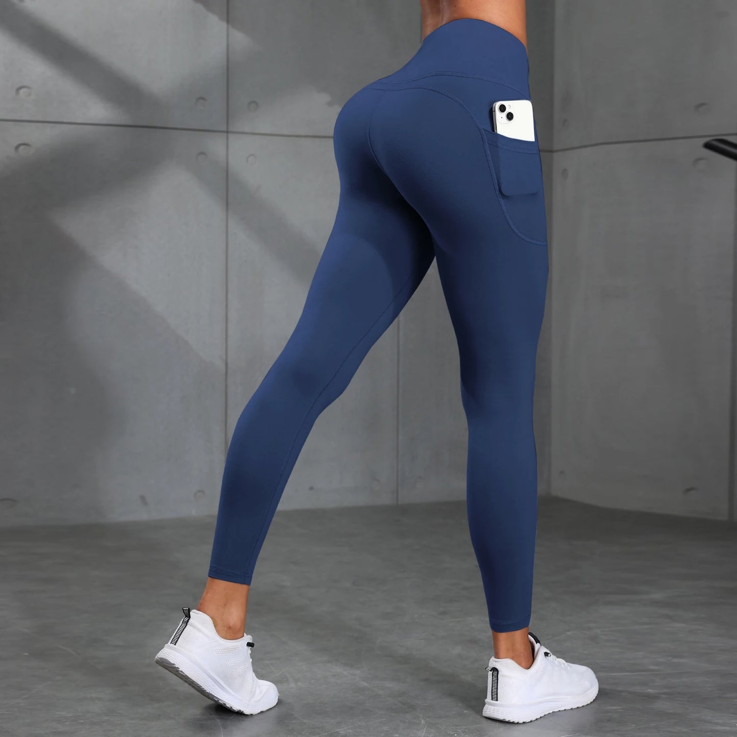Women Fitness Lenggings With Side pockets Female Full Length Leggings Running Pants Comfortable High Waist Yoga Pants