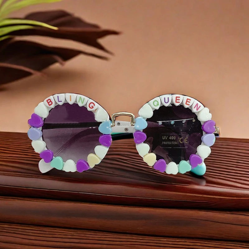 2024-05-10 Lioraitiin Gafas de sol para niños y niñas, gafas ligeras con marco de cuentas, gafas de protección solar para niños pequeños, accesorios para exteriores