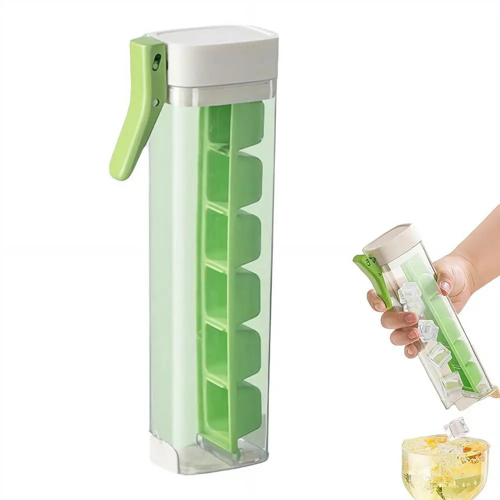 Food Grade Silicone Ice Cube Mold with One‑Press Storage Box Whiskey Ice Cube Maker for Home Bar Kitchen Tools
