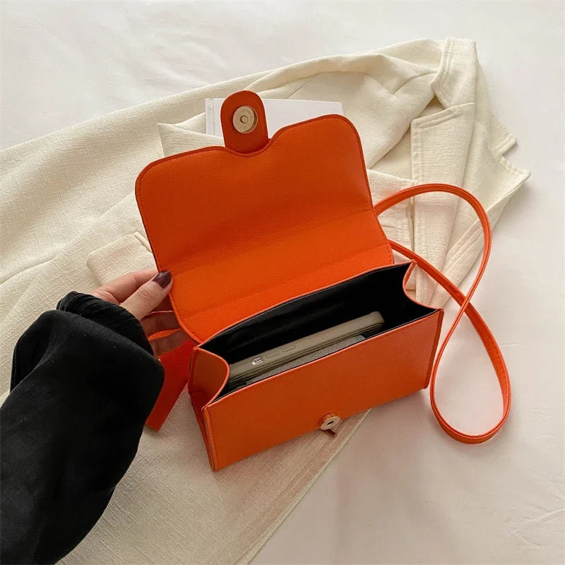 7 Color Pu Leather Ladies Brand Shoulder Bag With Coin Purse Crossbody Small Phone Bag Female Flap Messenger Bag Silver