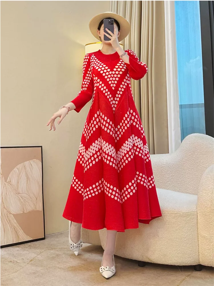 2026 Spring and Summer Loose New Fashion Elegant Dress French Literary Retro Long-sleeved Round Neck Long Dress Women's Clothing