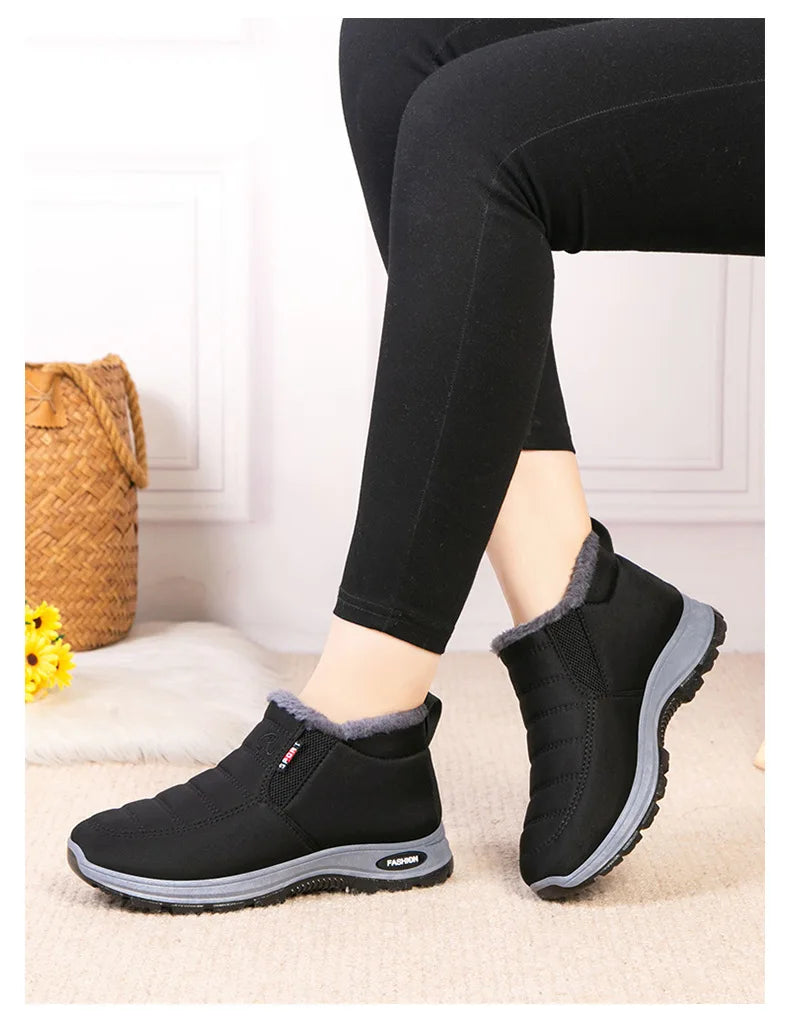 Waterproof Winter Boots for Women 2025 New Plush Snow Boots Women Ankle Boots Warm Black Couple Cotton Couples Platform Shoes